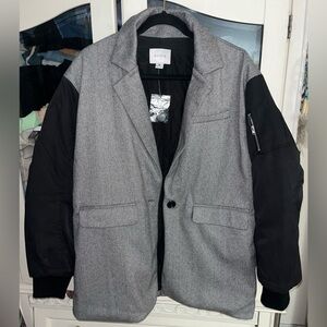 HYFVE Black and Gray Herringbone Blazer